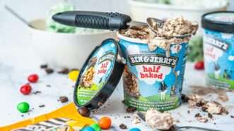 A pint of Ben & Jerry's "half baked" ice cream, with the lid leaning against it and an ice cream scoop laying on top. An open bag of M&Ms is also on the table. | Photo by <a href=%40hybridstorytellersd6e1-10.html Storytellers</a> on <a href=ben-and-jerrys-chocolate-fudge-brownie-ice-cream-pugrrx5ntaa9678-10.html
				/></noscript>
			</picture>
		</div>
					</a>
				</div>
		<div class=
